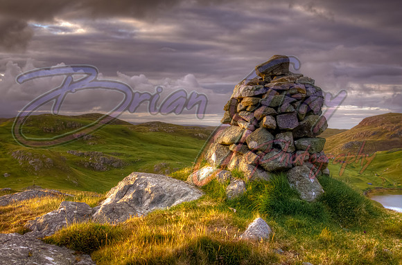 Cairn watching over Mavis Grind