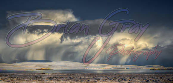 Snow storm over Ronas Hill